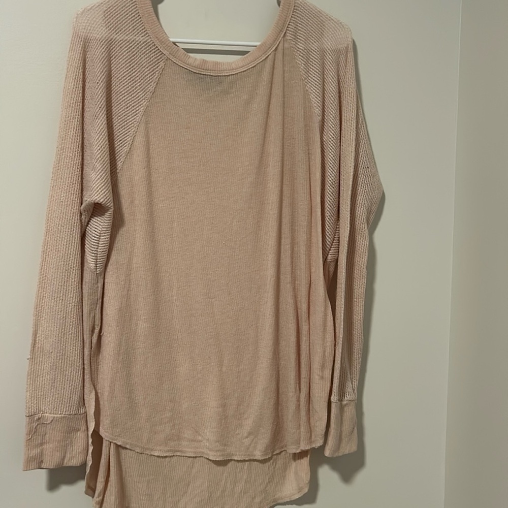 Out from Under Urban Outfitters Tan Cream Long Sleeve Layer Shirt Size Medium